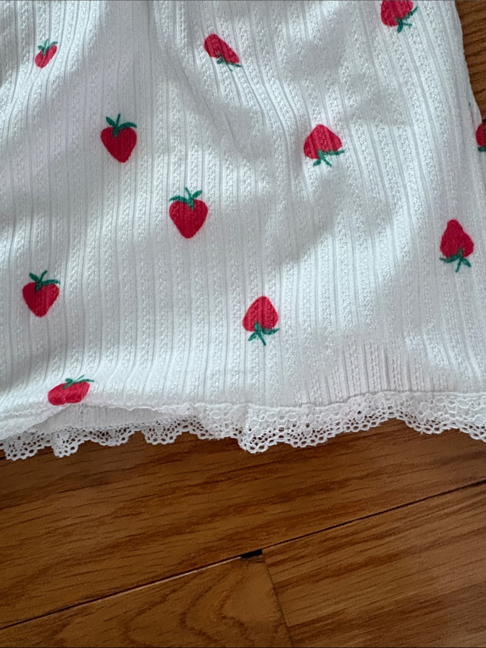 White Long-Sleeve strawberry  Print Pajama Set - Women's - Picture 6 of 9